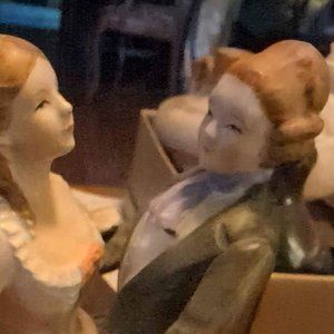 Vintage Price Imports Colonial Couple Dancing Music Box Plays "Somewhere my Love